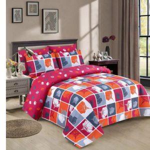 Salonika Cotton King Size Bedsheet Set with Pillow Covers – Printed Design Polka (Pink Dabbi)