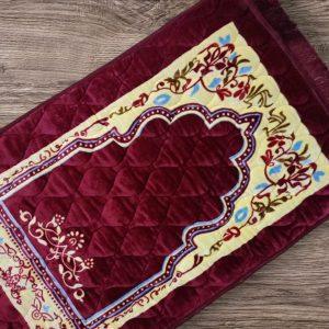 Premium Quilted Janamaz | Orthopedic Foam Muslim Prayer Mat – 70x110cm (Red)