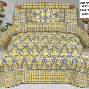 Luxury Ultrasonic Microfiber King Bedsheet Set – Silky Soft, Breathable & Lifetime Color Warranty YELLOW